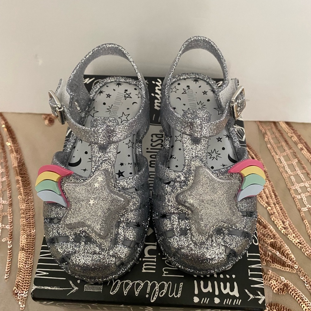 COPY - MINI MELISSA Little Girl's Possession II Clear Rainbow Jelly Sandals siz…